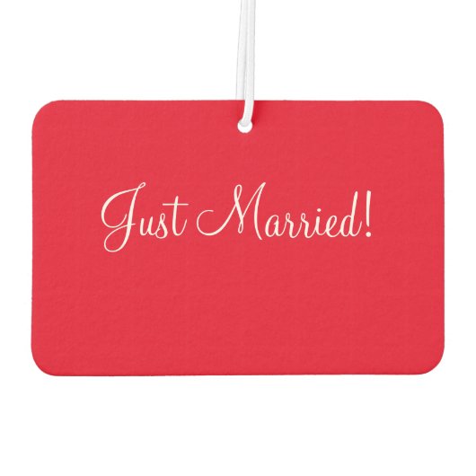 赤いハートたった今結婚しました結婚車の空気清浄機 カーエアーフレッシュナー (裏面)