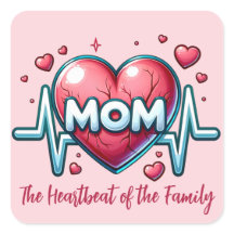 赤いハートで家族の母の心拍