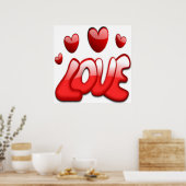 赤いハートで愛してる ポスター (キッチン)