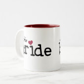 赤いハートとの花嫁の黒 ツートーンマグカップ (正面左)