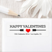 赤いハートとアローズハッピーヴァレンティネス ラベル (インサイチュ)