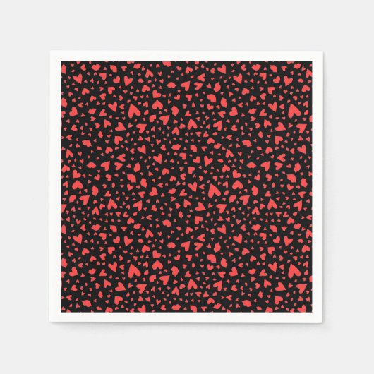 赤いハートとキス スタンダードカクテルナプキン (正面)