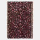 赤いハートとキス スローブランケット (正面縦)