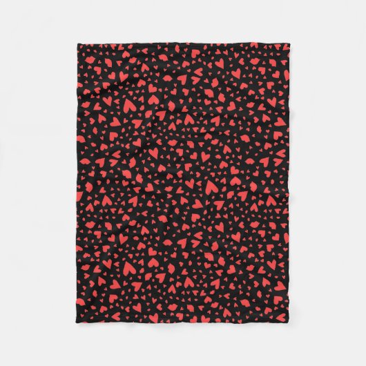 赤いハートとキス フリースブランケット (正面)
