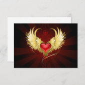 赤いハートとゴールデンウィングス エンクロージャーカード (正面/裏面)