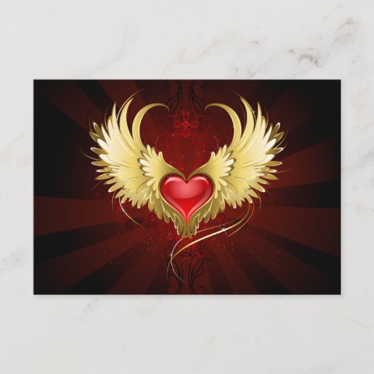 赤いハートとゴールデンウィングス エンクロージャーカード (正面)