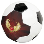 赤いハートとゴールデンウィングス サッカーボール (3/4)