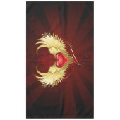 赤いハートとゴールデンウィングス テーブルクロス (正面)