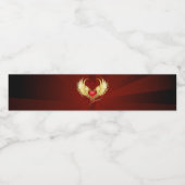 赤いハートとゴールデンウィングス ペットボトルラベル (シングルラベル)