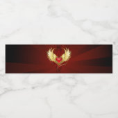 赤いハートとゴールデンウィングス ペットボトルラベル (シングルラベル)