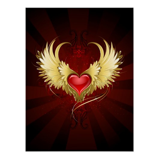 赤いハートとゴールデンウィングス ポスター (正面)