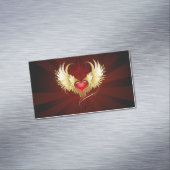 赤いハートとゴールデンウィングス マグネット名刺 (インサイチュ)