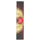 赤いハートとゴールデンウィングス ミディアムテーブルランナー (正面)