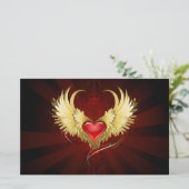 赤いハートとゴールデンウィングス 便箋 (スタンド正面)