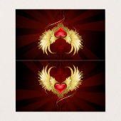 赤いハートとゴールデンウィングス 名刺 (外部フラット)