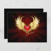 赤いハートとゴールデンウィングス 招待状 (正面/裏面)