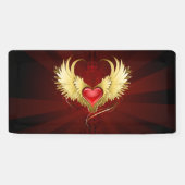 赤いハートとゴールデンウィングス 横断幕 (横)