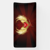 赤いハートとゴールデンウィングス 横断幕 (縦)