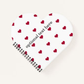 赤いハートとテキスト ノートブック (正面)