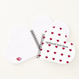 赤いハートとテキスト ノートブック