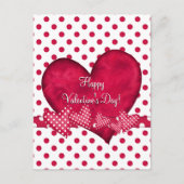 赤いハートとドットはがき シーズンポストカード (正面)