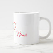 赤いハートとハートレートマグ(名前あり) ジャンボコーヒーマグカップ (右)
