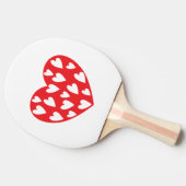 赤いハートとハート 卓球ラケット (横)