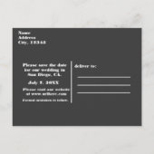 赤いハートとバラのゴシックバレンタイン セーブ・ザ・デート 案内ポストカード (裏面)