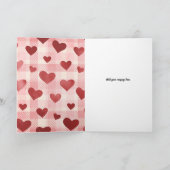 赤いハートとピンクの格子模様 カード (内部)