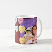 赤いハートとフォトメッセージ |母スペインの母の日 コーヒーマグカップ (正面右)