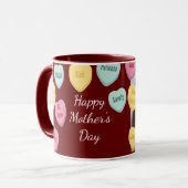 赤いハートとフォトメッセージ |母スペインの母の日 マグカップ (正面左)