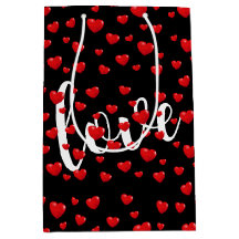 赤いハートとラブオンブラック