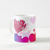 赤いハートと単語ラブユーフォーエバーネスタントバレンタイン コーヒーマグカップ (正面左)