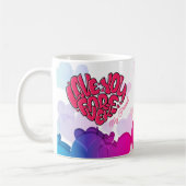 赤いハートと単語ラブユーフォーエバーネスタントバレンタイン コーヒーマグカップ (左)