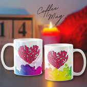 赤いハートと単語ラブユーフォーエバーネスタントバレンタイン コーヒーマグカップ