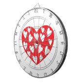 赤いハートと小ハート ダーツボード (正面右)