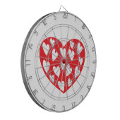 赤いハートと小ハート ダーツボード (正面左)