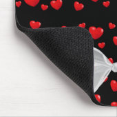 赤いハートと弓の黒 マウスパッド (コーナー)