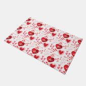 赤いハートと矢印、ハッピーバレンタインデー ドアマット (アングル)