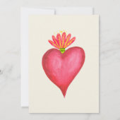 赤いハートと花メキシ結婚カン 招待状 (裏面)