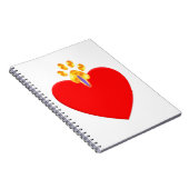 赤いハートと金の肉球 ノートブック (右側)