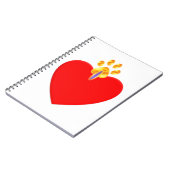 赤いハートと金の肉球 ノートブック (左側)