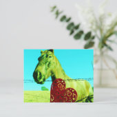 赤いハートと馬 ポストカード (スタンド正面)