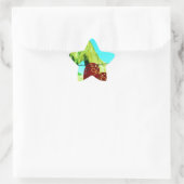 赤いハートと馬 星シール (バッグ)