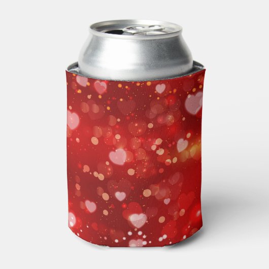 赤いハートと《写真》ぼけ味 缶クーラー (缶正面)