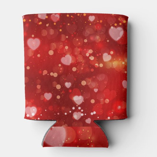 赤いハートと《写真》ぼけ味 缶クーラー (裏面)