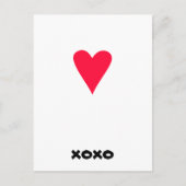 赤いハートとxoxo付きポストカード ポストカード (正面)