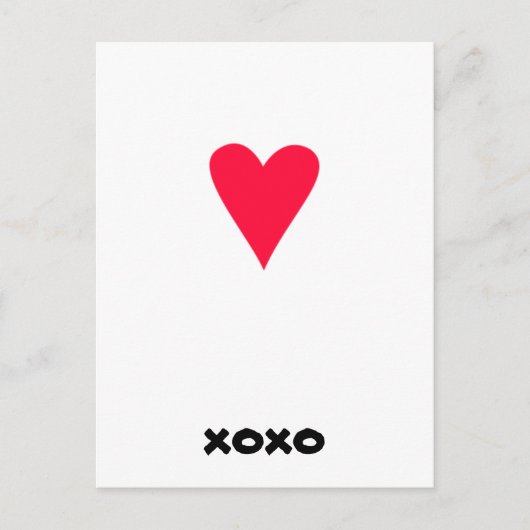赤いハートとxoxo付きポストカード ポストカード (正面)