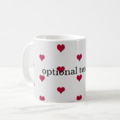 赤いハートによるテキストの追加 コーヒーマグカップ (正面左)