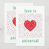 赤いハートに斑点の模様 招待状 (正面/裏面)